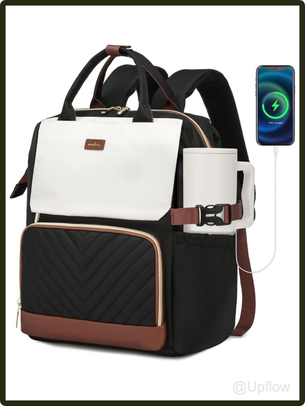 Women's Laptop Backpack 15.6 in USB Charging Port Travel Work Bag Water